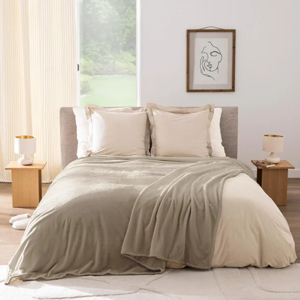 Κουβέρτα Fleece Υπέρδιπλη (220x240) L-C Flanou Taupe 1645259