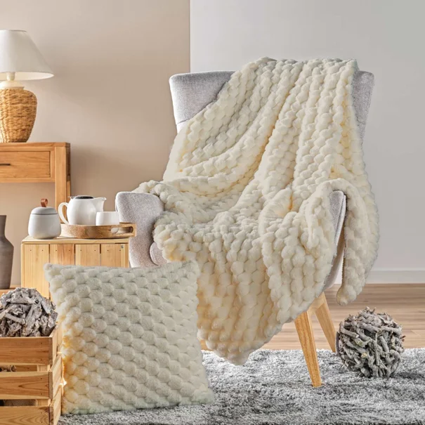 Κουβέρτα Fleece Υπέρδιπλη (220x240) L-C Frosty Linen 1613017
