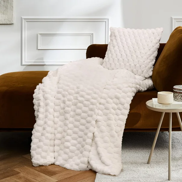 Κουβέρτα Καναπέ Fleece (125x150) L-C Frosty Natural 1612410