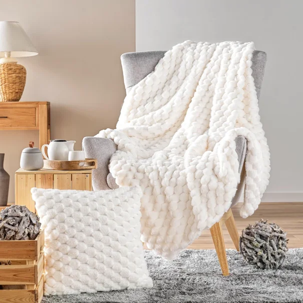 Κουβέρτα Fleece Υπέρδιπλη (220x240) L-C Frosty Natural 1613100