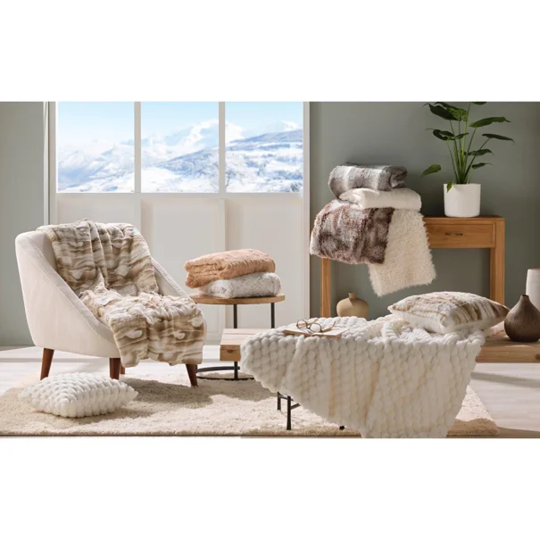 Κουβέρτα Fleece Υπέρδιπλη (220x240) L-C Frosty Natural 1613100