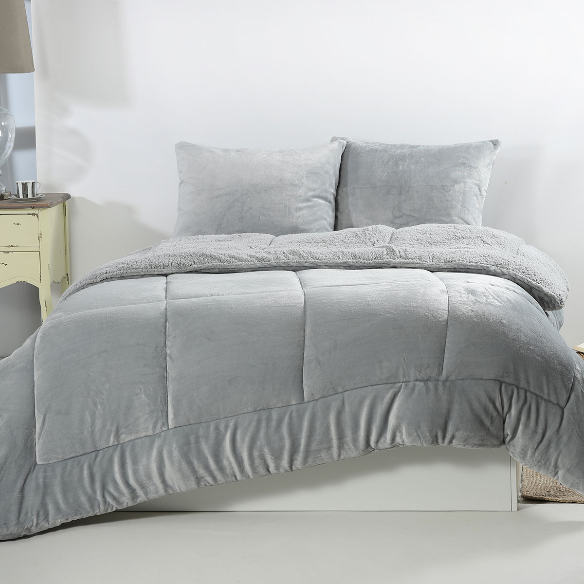 Κουβερτοπάπλωμα Υπέρδιπλο (220x240) Silk Fashion Solid Silver Grey
