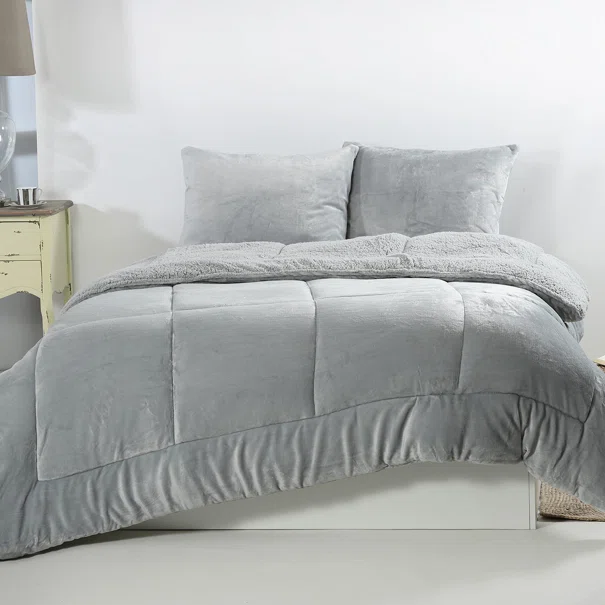 Κουβερτοπάπλωμα Υπέρδιπλο (220x240) Silk Fashion Solid Silver Grey