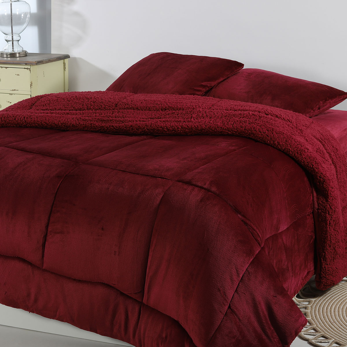 Κουβερτοπάπλωμα Υπέρδιπλο (220x240) Silk Fashion Solid Burgundy