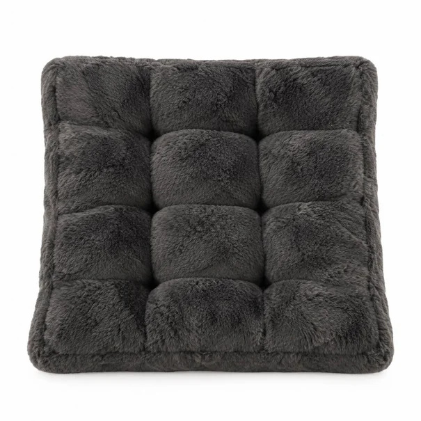 Γούνινη Μαξιλάρα Δαπέδου (50x50x12) Pol Rugs & Mats Rabbit D.Grey