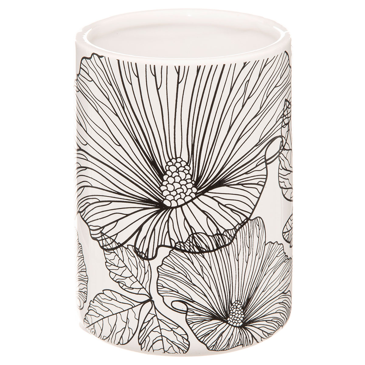 Ποτηροθήκη Μπάνιου (Φ7.8x11) F-V Black Flora 174699A