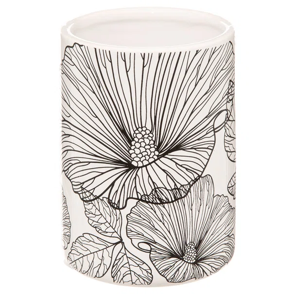 Ποτηροθήκη Μπάνιου (Φ7.8x11) F-V Black Flora 174699A