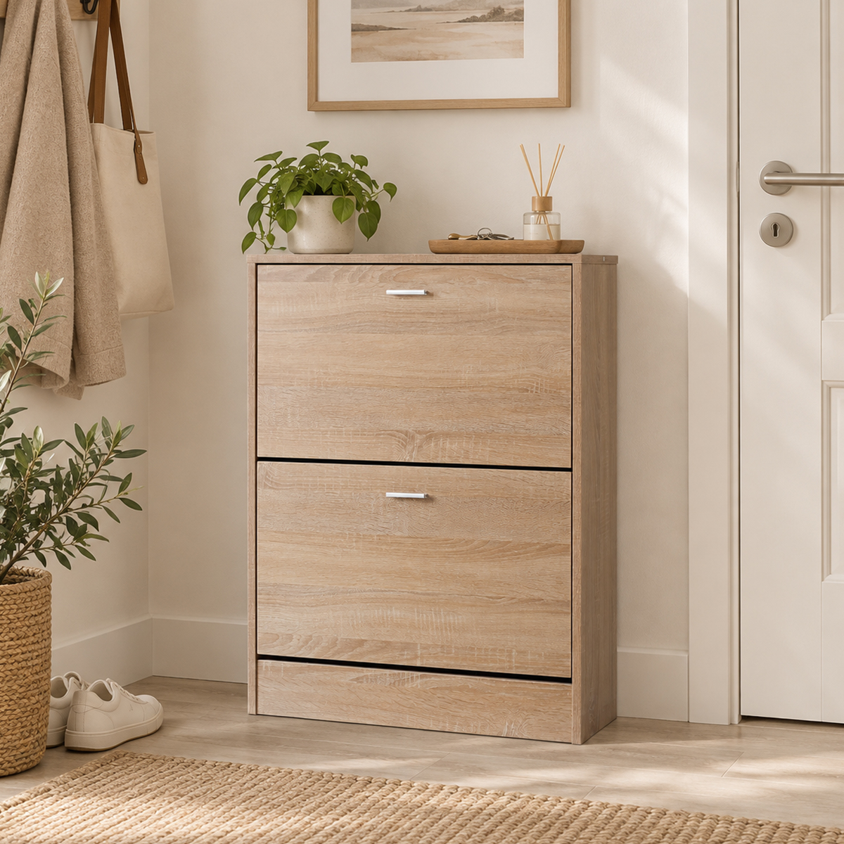 Παπουτσοθήκη Με 2 Ράφια/12 Θέσεων (63x24x80) Spitishop Slimline Natural
