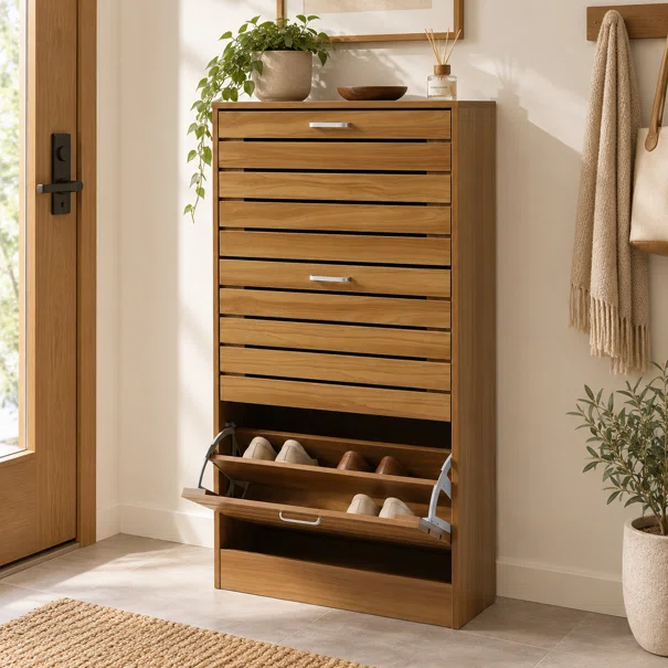 Παπουτσοθήκη Με 3 Ράφια/18 Θέσεων (63x24x120) Spitishop Butler Walnut