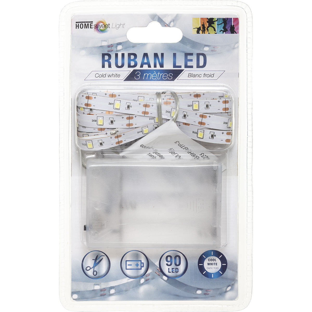 Ταινία LED 330εκ. 90 Λαμπάκια Με Μπαταρίες H-S White 147951B