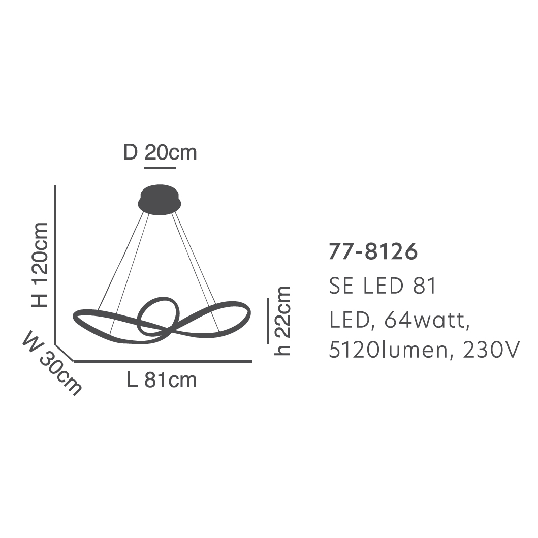 Φωτιστικό Οροφής Led Dimmable Homelighting Malbera 77-8126 Chrome Φωτιστικά Κρεμαστά Spitishop