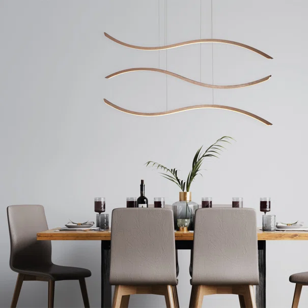 Φωτιστικό Οροφής Τρίφωτο LED Dimmable Homelighting Waves 77-8130 Coffee