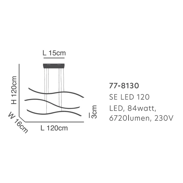 Φωτιστικό Οροφής Τρίφωτο LED Dimmable Homelighting Waves 77-8130 Coffee