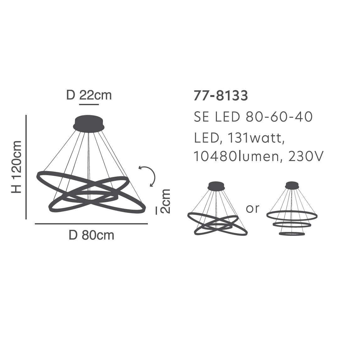 Φωτιστικό Οροφής Led Dimmable Homelighting Morelli 77-8133 White Φωτιστικά Κρεμαστά Spitishop