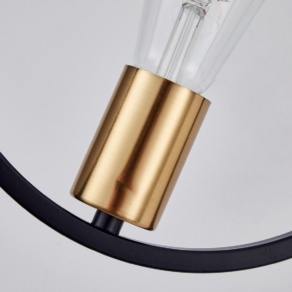 Απλίκα Τοίχου Homelighting Hoop 77-8175 Black/Brass