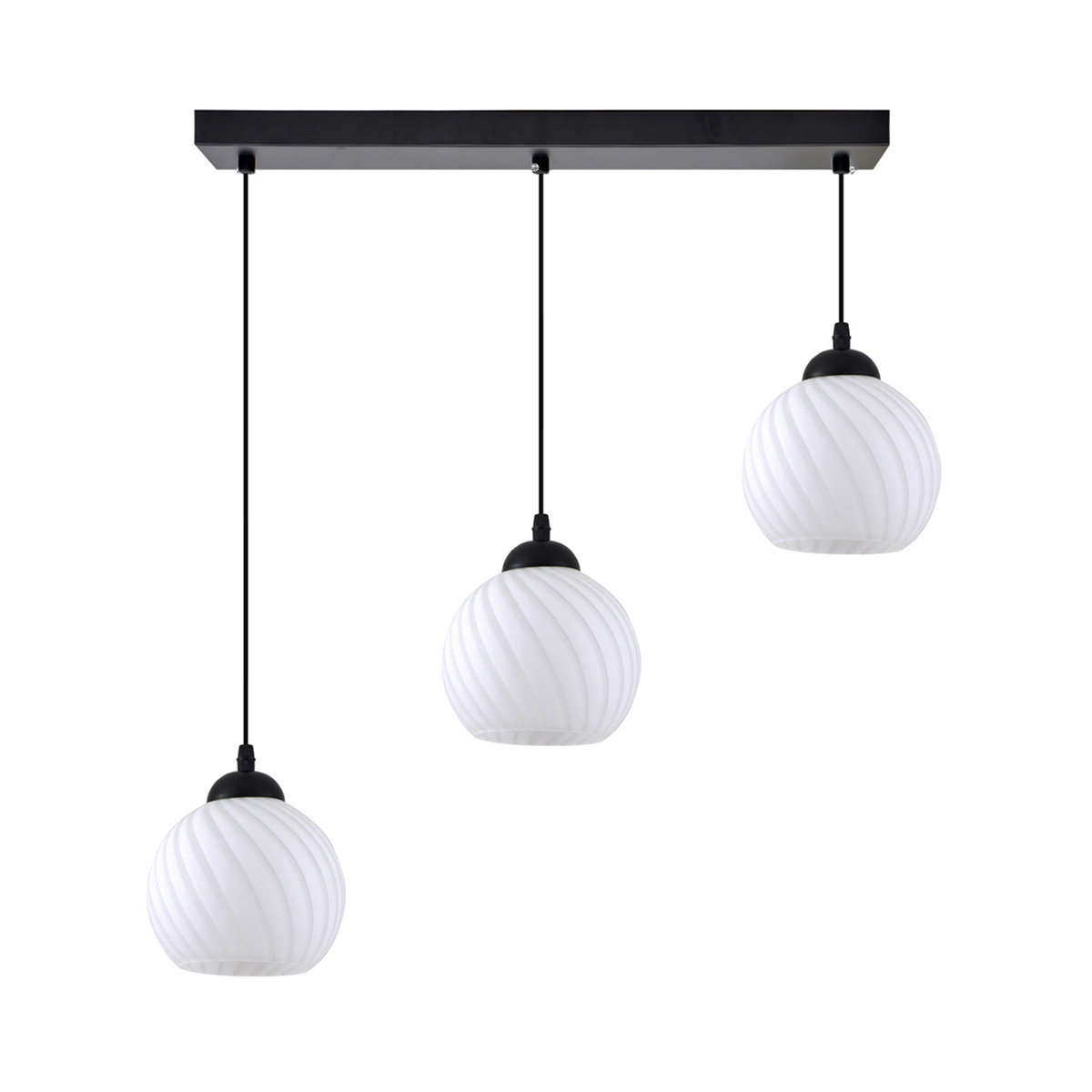 Φωτιστικό Οροφής Τρίφωτο Homelighting Swirl 77-8198 White/Black