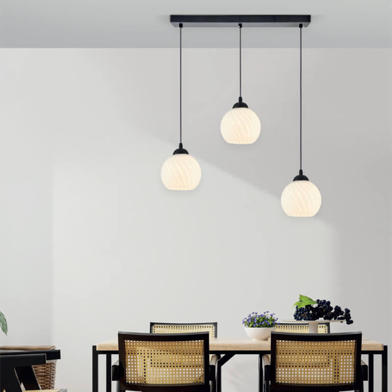 Φωτιστικό Οροφής Τρίφωτο Homelighting Swirl 77-8198 White/Black