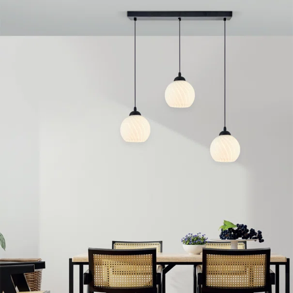 Φωτιστικό Οροφής Τρίφωτο Homelighting Swirl 77-8198 White/Black