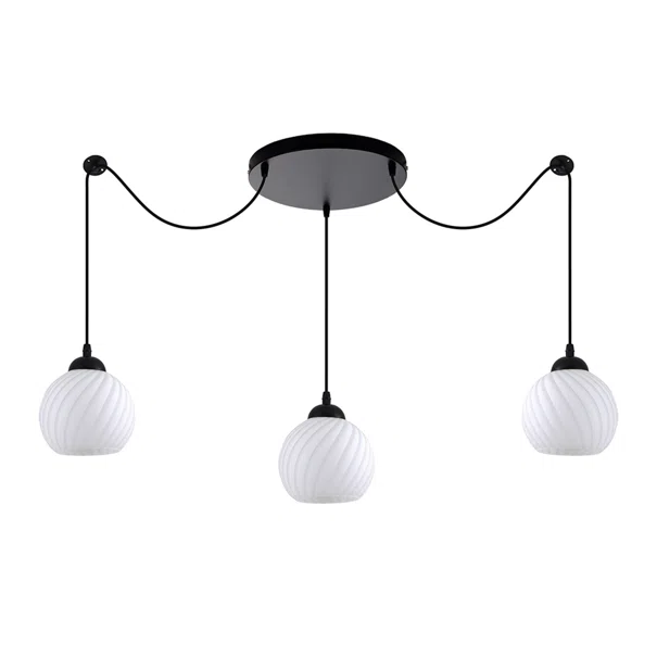Φωτιστικό Οροφής Τρίφωτο Homelighting Swirl 77-8199 White/Black