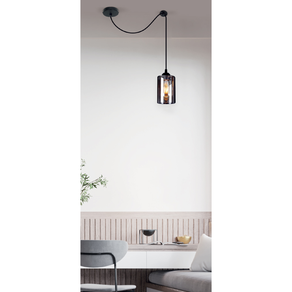 Φωτιστικό Οροφής Μονόφωτο Homelighting Smog 77-8200 White/Black