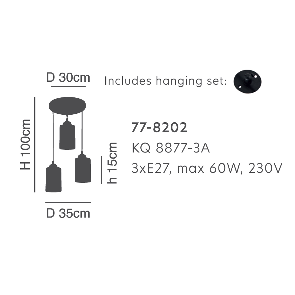 Φωτιστικό Οροφής Τρίφωτο Homelighting Smog 77-8202 White Black Φωτιστικά Μοντέρνα Spitishop