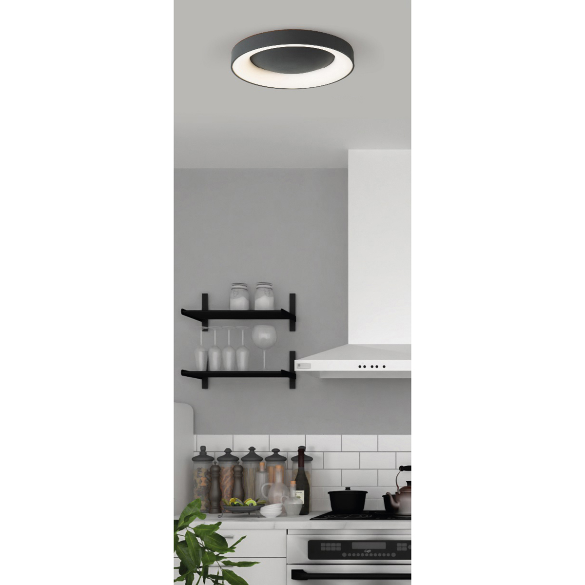 Φωτιστικό Πλαφονιέρα LED Dimmable Smart WiFi Homelighting Amaya 77-8154 Black