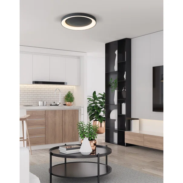 Φωτιστικό Πλαφονιέρα LED Dimmable Smart WiFi Homelighting Amaya 77-8154 Black