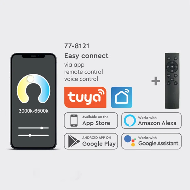 Φωτιστικό Πλαφονιέρα LED Dimmable Smart WiFi Homelighting Amaya 77-8154 Black