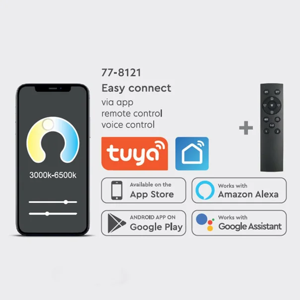 Φωτιστικό Πλαφονιέρα LED Dimmable Smart WiFi Homelighting Amaya 77-8155 White