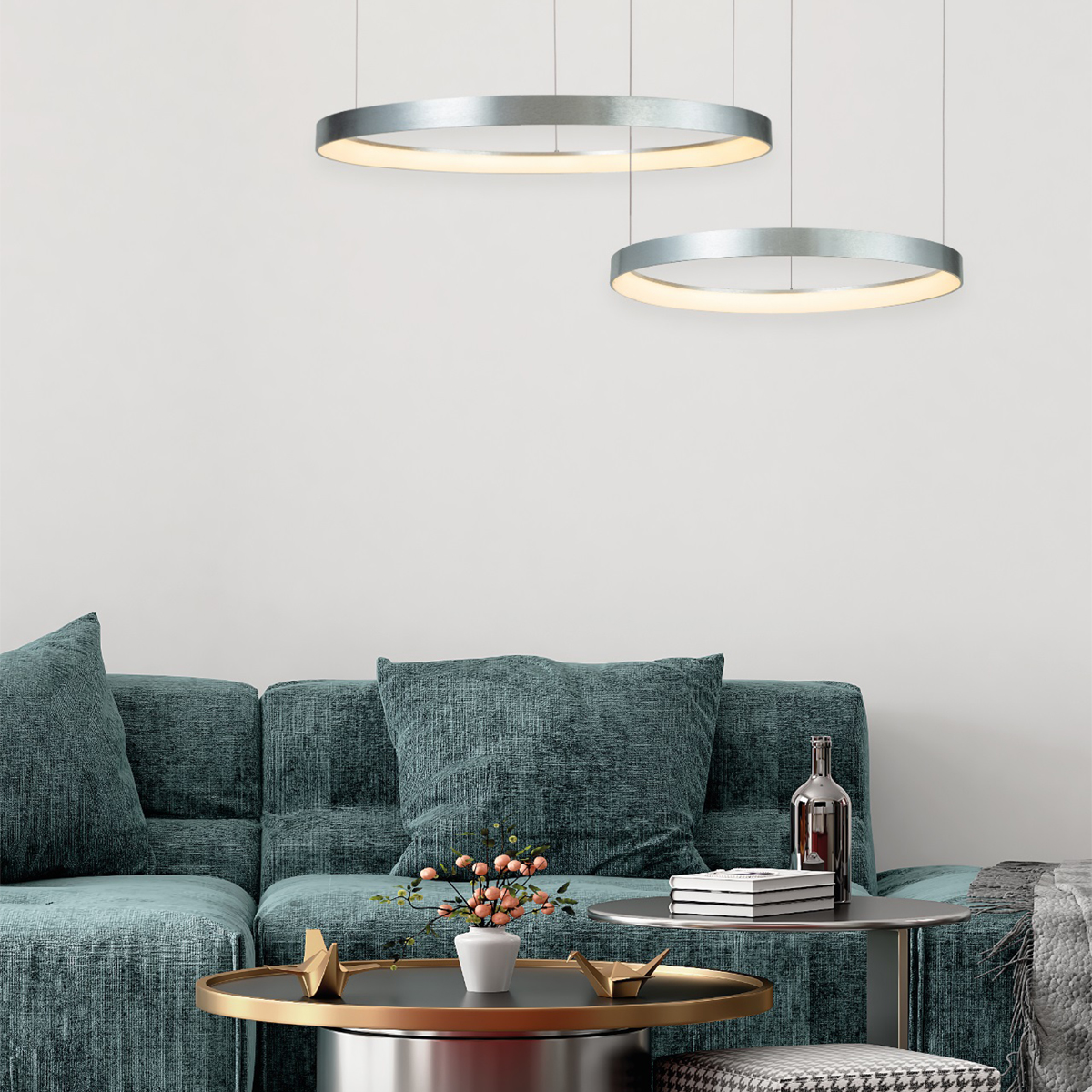 Φωτιστικό Οροφής LED Dimmable Homelighting Amaya 77-8144 Nickel