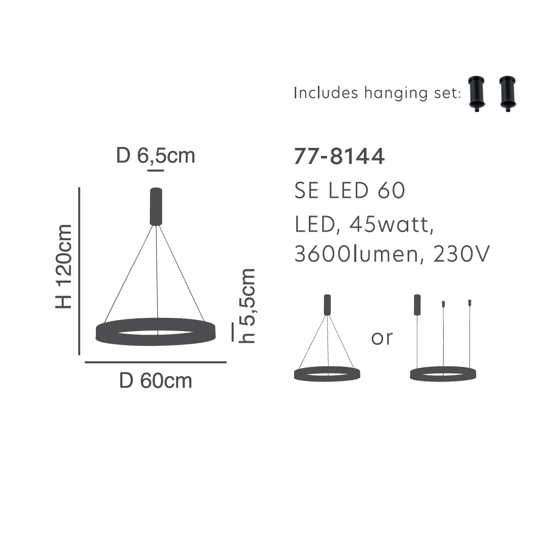 Φωτιστικό Οροφής Led Dimmable Homelighting Amaya 77-8144 Nickel Φωτιστικά Κρεμαστά Spitishop