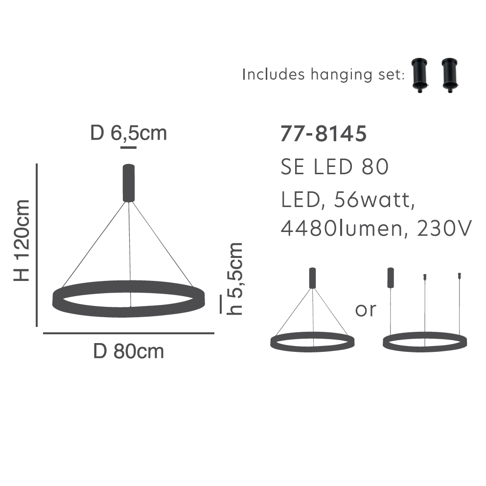 Φωτιστικό Οροφής Led Dimmable Homelighting Amaya 77-8145 Nickel Φωτιστικά Κρεμαστά Spitishop