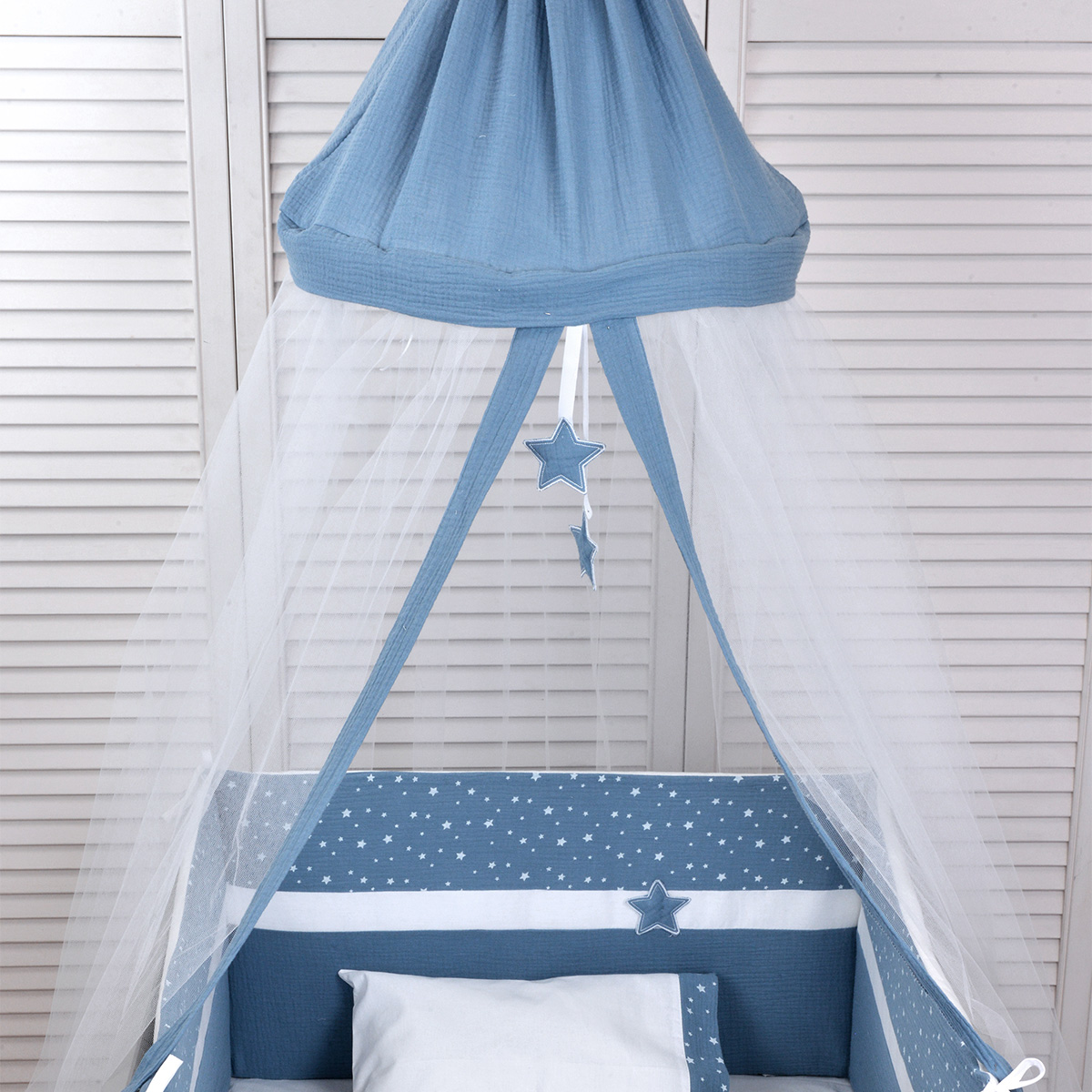 Κουνουπιέρα Κούνιας Baby Oliver Muslin Blue 374