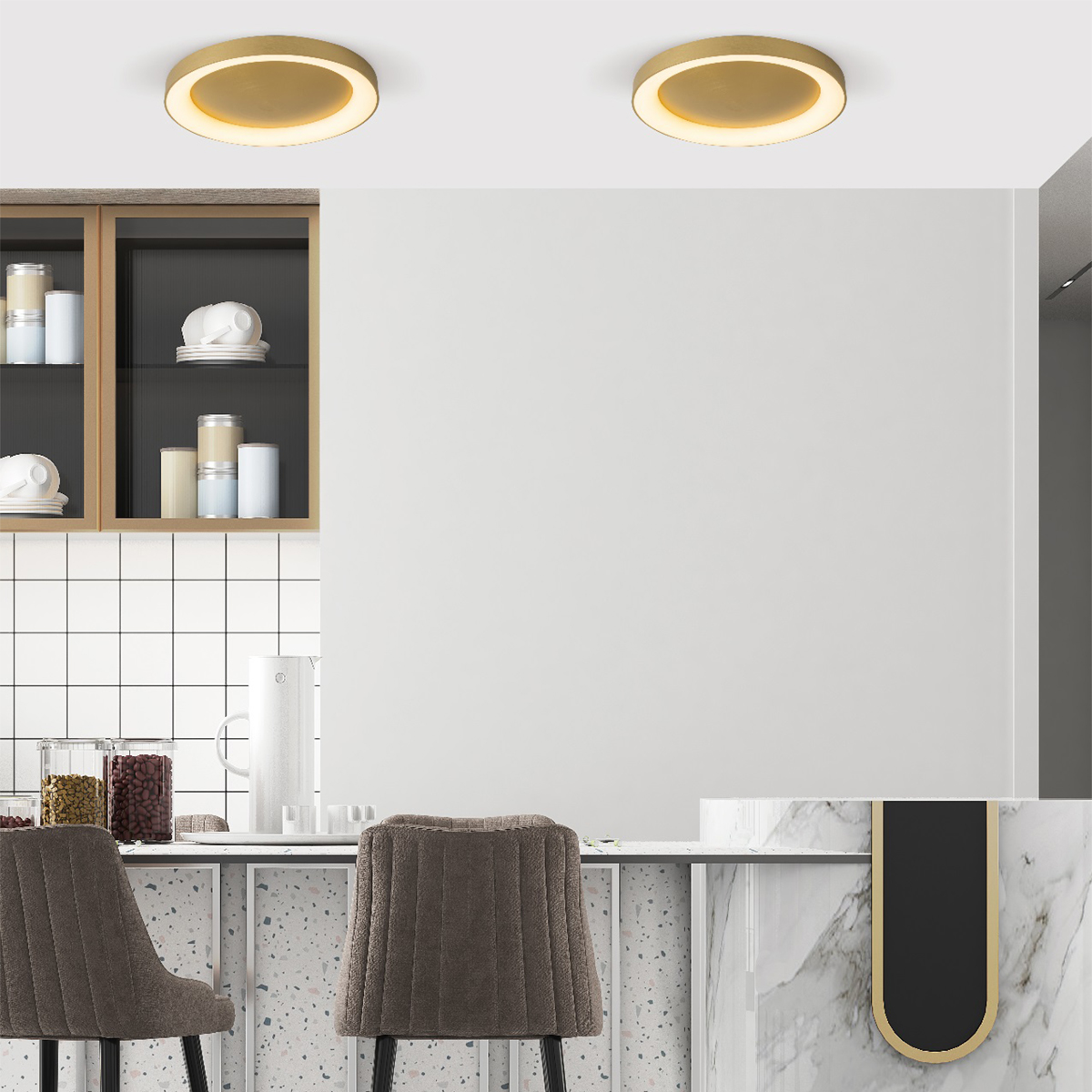 Φωτιστικό Πλαφονιέρα LED Dimmable Homelighting Amaya 77-8160 Gold