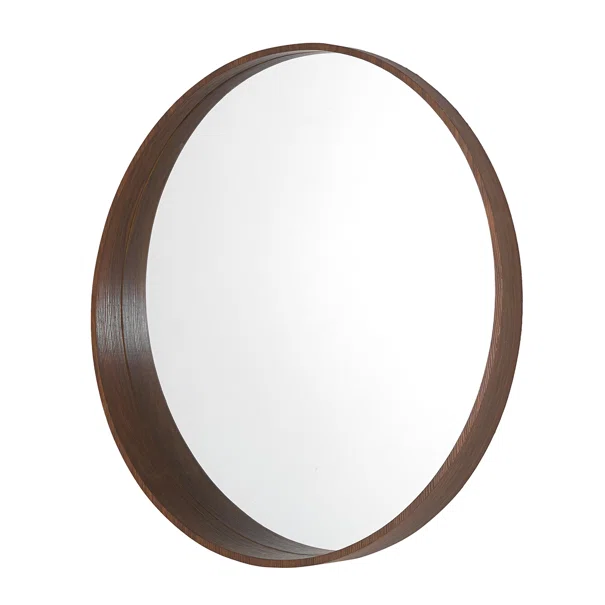 Διακοσμητικός Καθρέφτης Τοίχου (Φ80) Spitishop Messina Walnut
