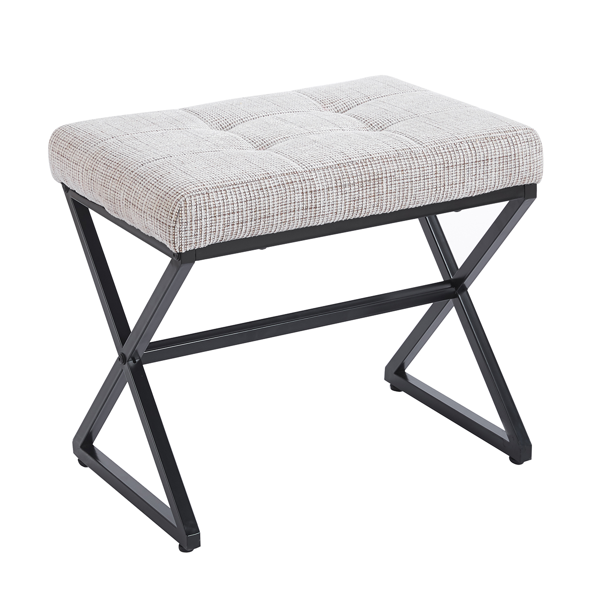 Σκαμπό (55x36x47) Spitishop Bouillon Beige/Black