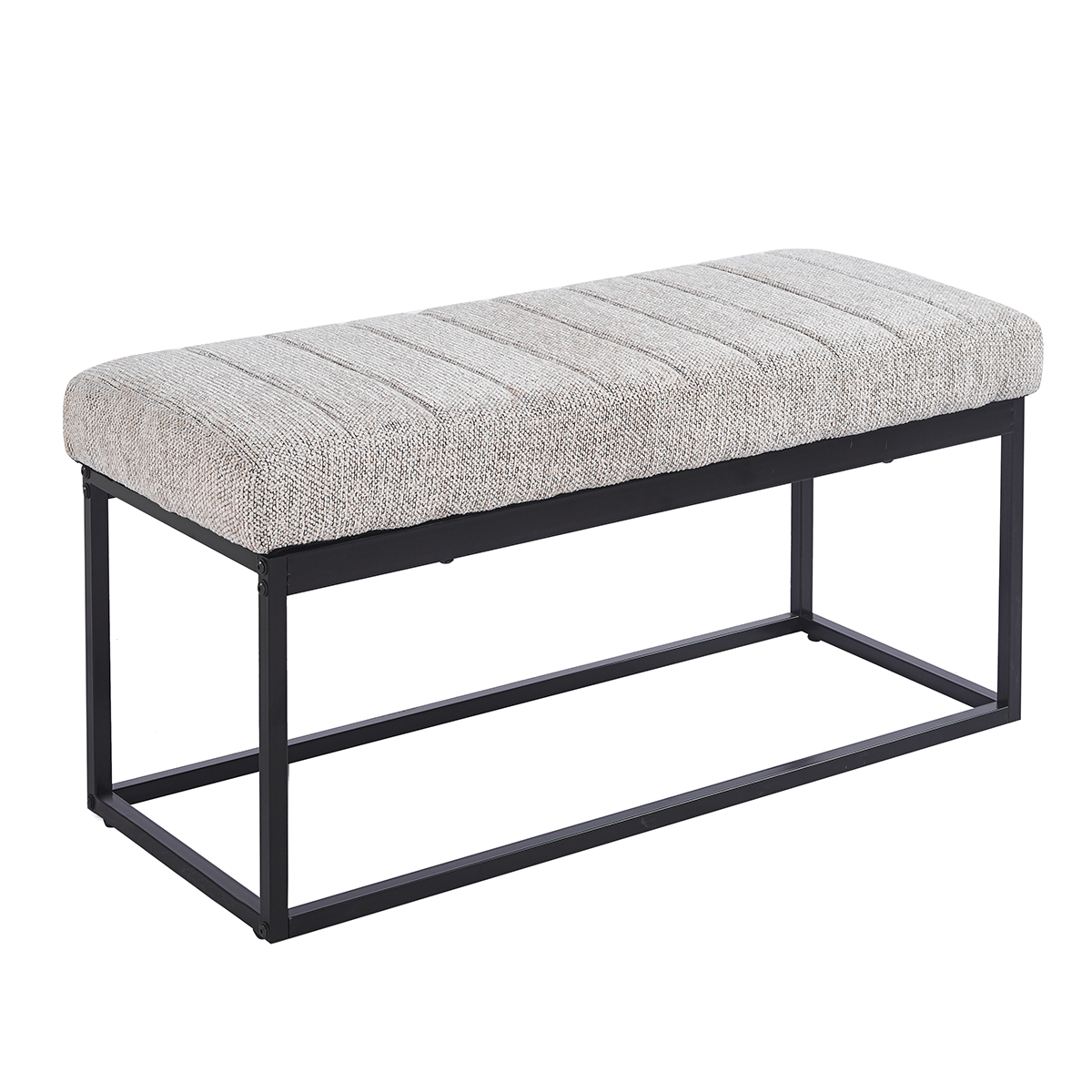 Ταμπουρέ (103x40x47) Spitishop Chimay L.Grey/Black