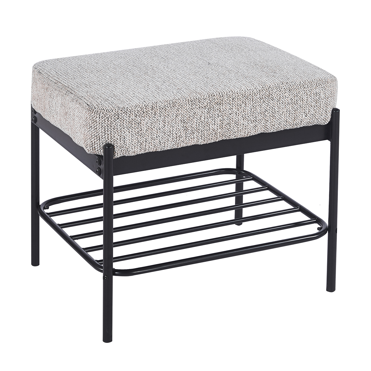 Σκαμπό (55x36x47) Spitishop Andenne L.Grey/Black