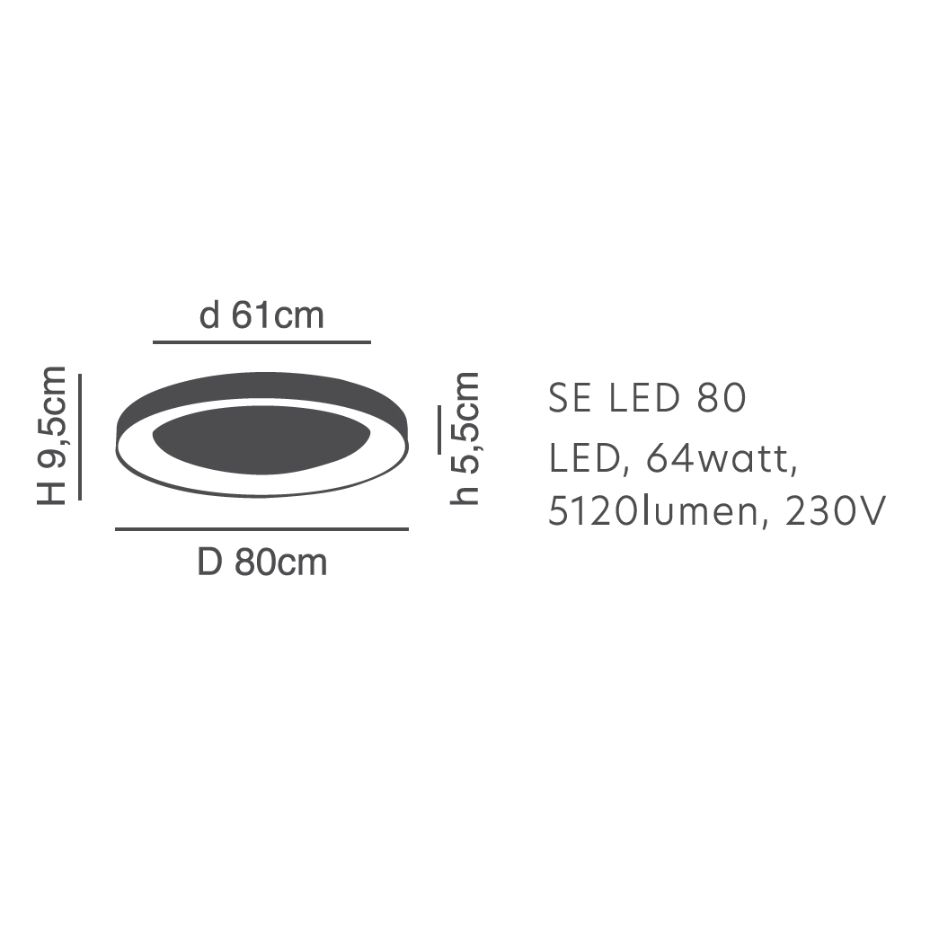 Φωτιστικό Πλαφονιέρα Led Dimmable Homelighting Amaya 77-8162 Copper Φωτιστικά Οροφής Spitishop