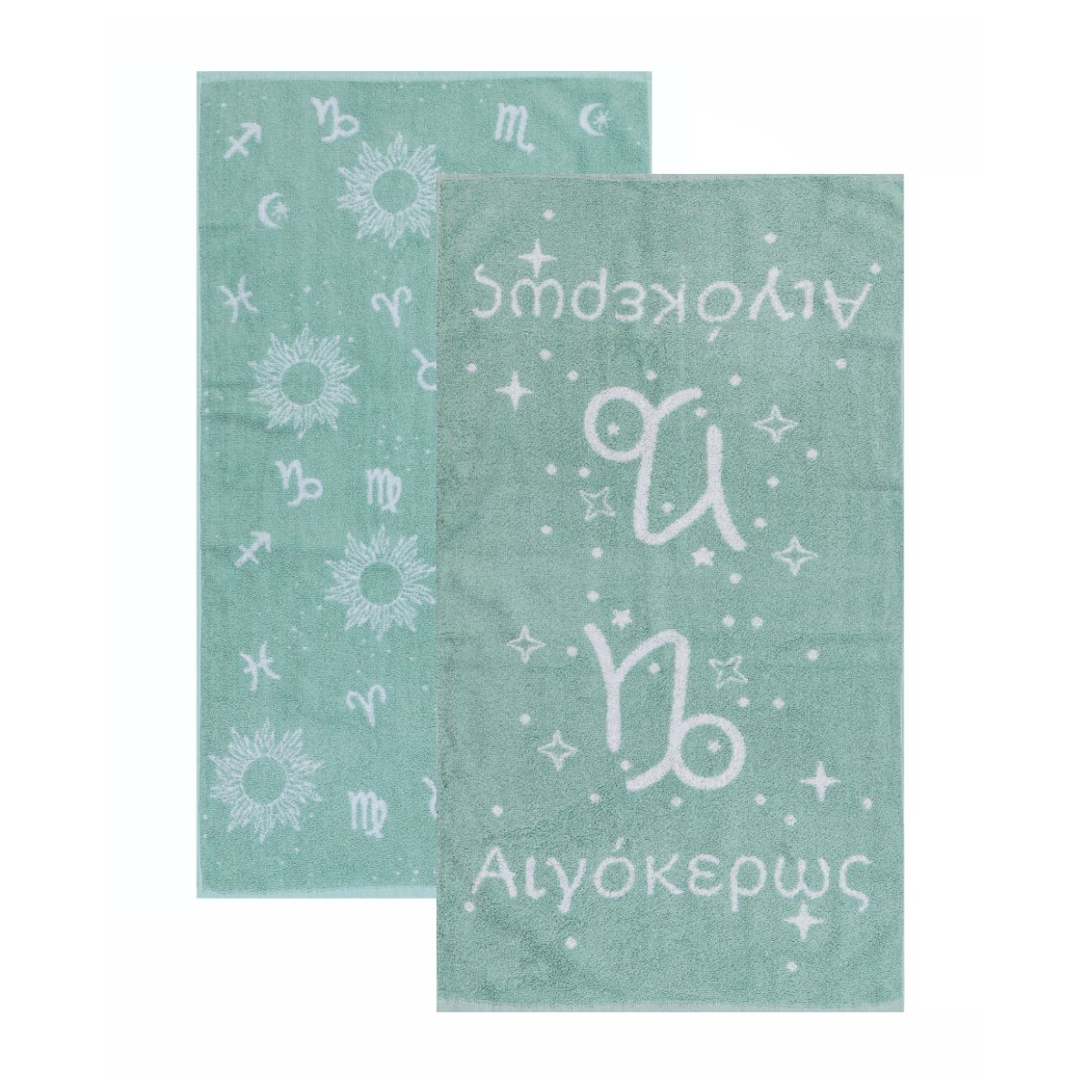 Πετσέτες Προσώπου (Σετ 2Τμχ) Kentia Astrology Egokeros Λευκά Είδη Μπάνιου Σετ Spitishop