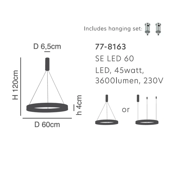 Φωτιστικό Οροφής LED Dimmable Homelighting Amarylis 77-8163 Aluminium