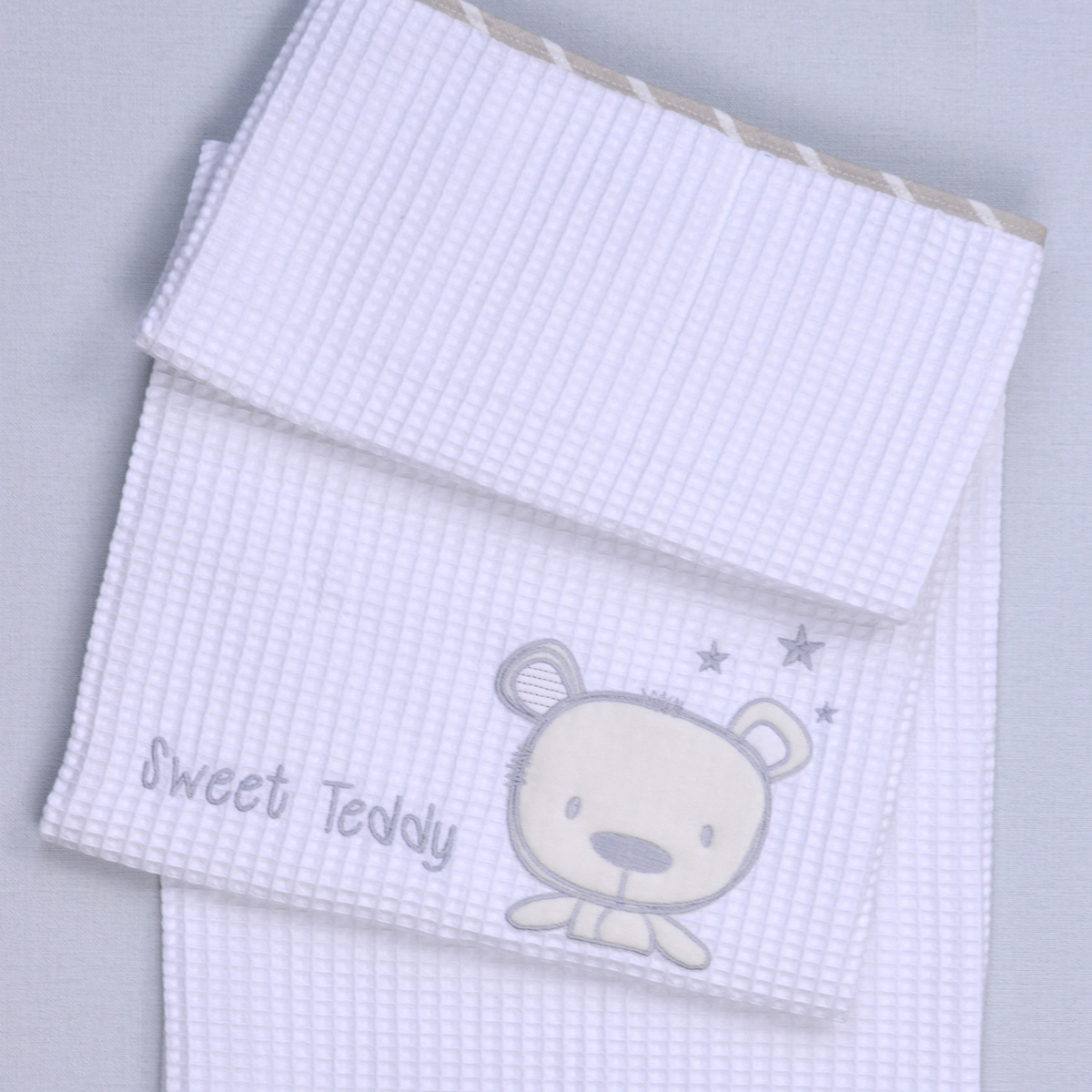 Κουβέρτα Πικέ Κούνιας (100X140) Baby Oliver Sweet Teddy 350 Βρεφικά Προίκα Μωρού Κουβέρτες Βρεφικές Καλοκαιρινές Spitishop