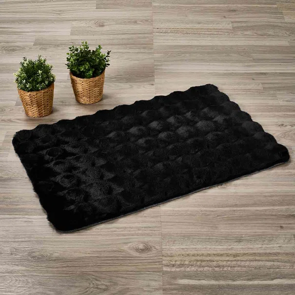 Χαλί Διαδρόμου Γούνινο (60x150) Whitegg Pat35-1 Black