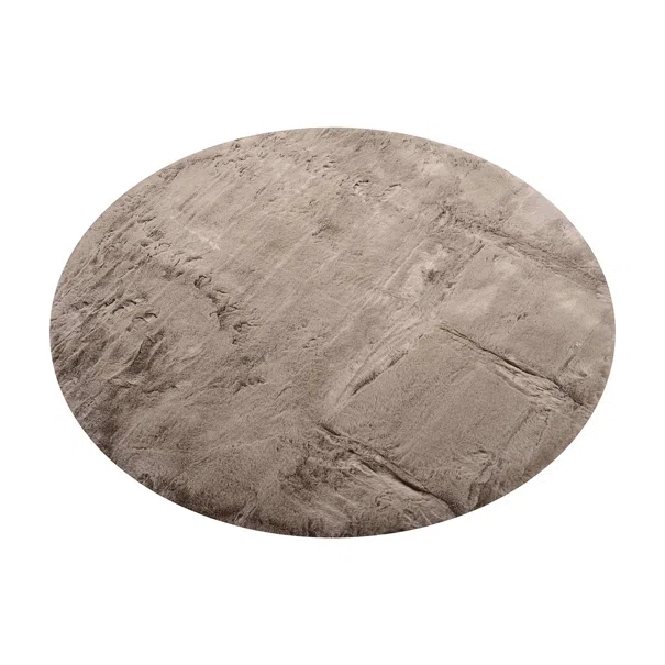 Στρογγυλό Χαλί Γούνινο (Φ160) Polcarpet Rabbit Beige