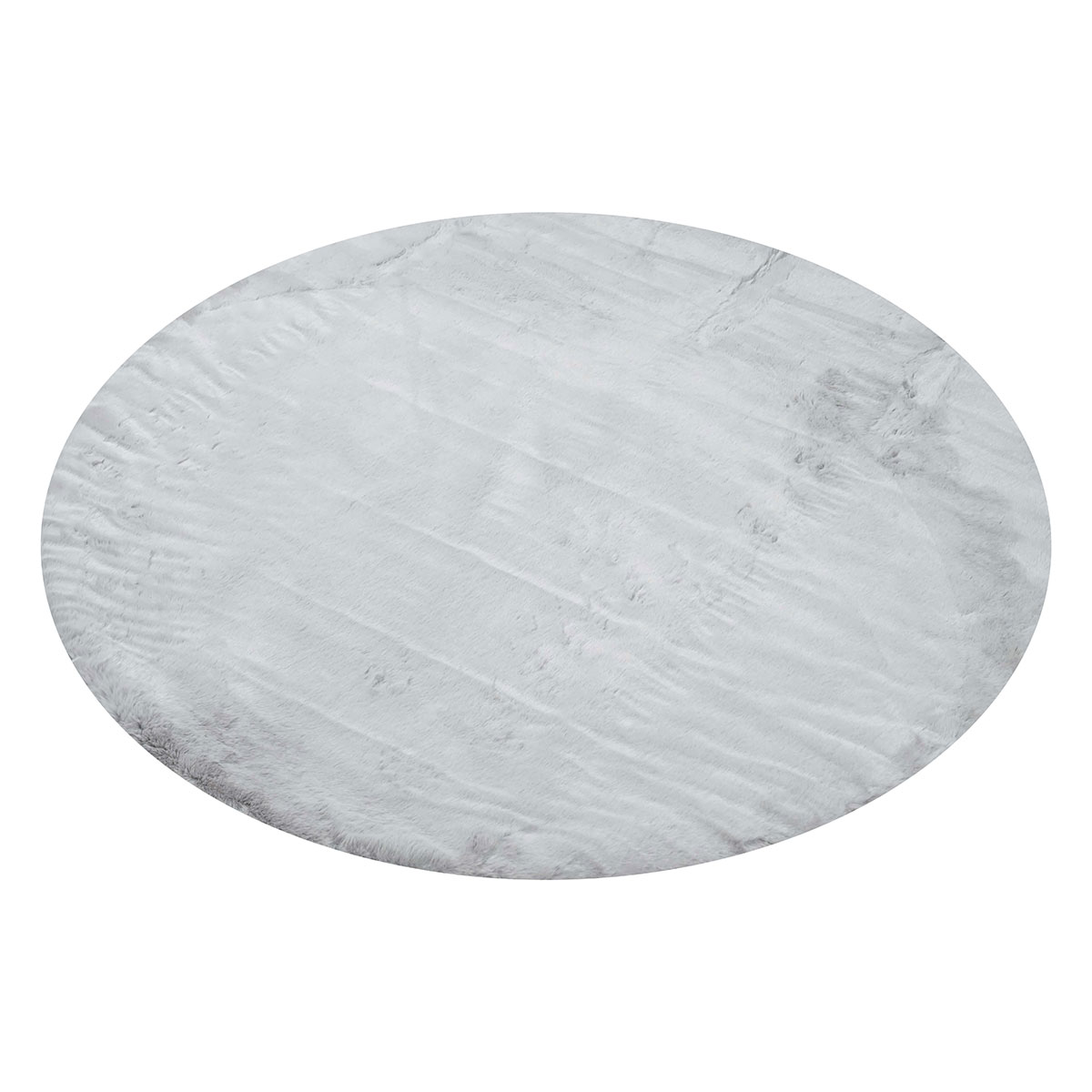 Στρογγυλό Χαλί Γούνινο (Φ100) Polcarpet Rabbit Silver Χαλιά Σαλονιού Χειμερινά Μονόχρωμα Spitishop