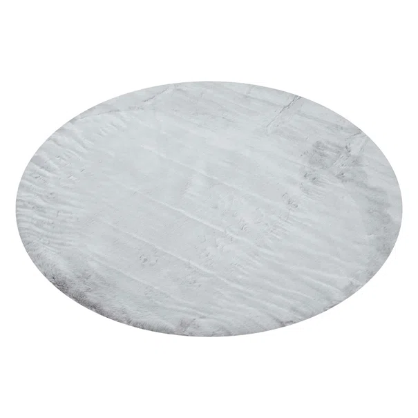 Στρογγυλό Χαλί Γούνινο (Φ100) Polcarpet Rabbit Silver