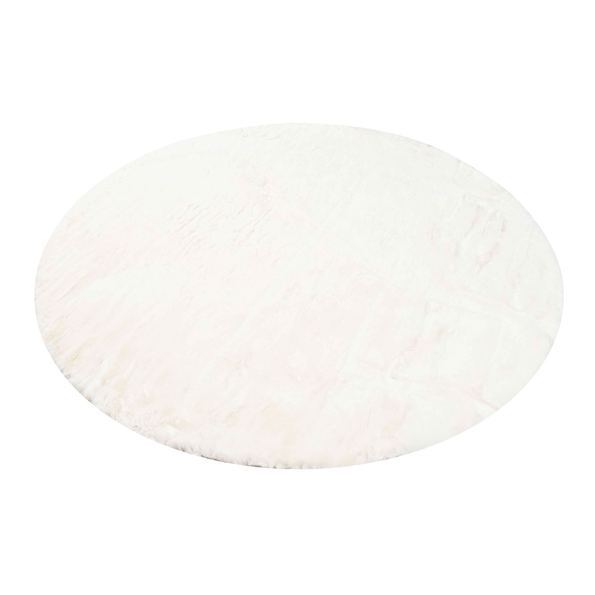 Στρογγυλό Χαλί Γούνινο (Φ160) Polcarpet Rabbit White Χαλιά Σαλονιού Χειμερινά Μονόχρωμα Spitishop