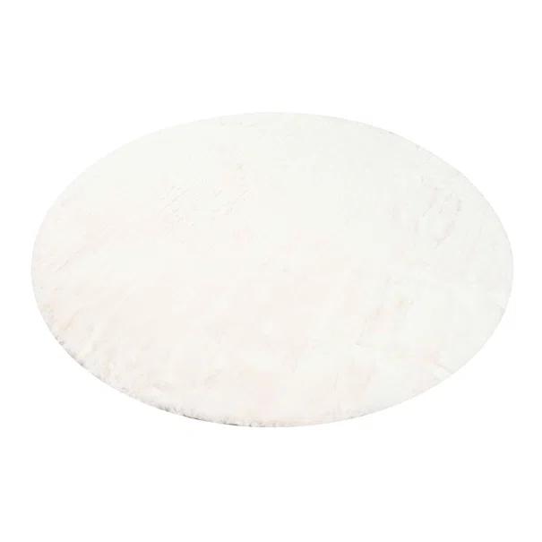 Στρογγυλό Χαλί Γούνινο (Φ160) Polcarpet Rabbit White