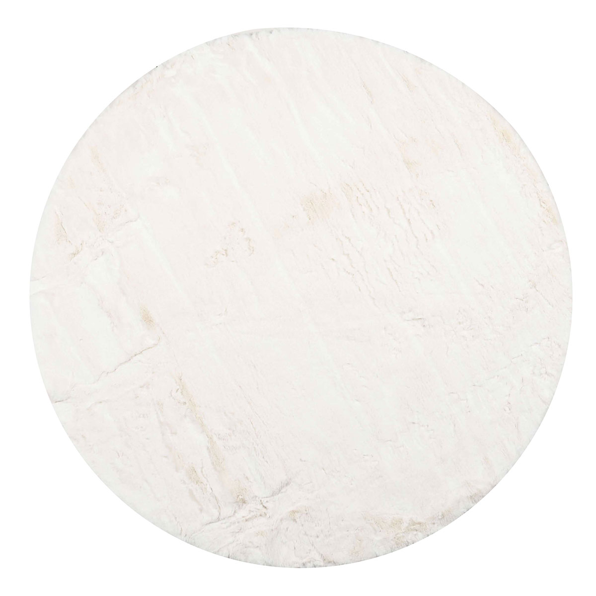Στρογγυλό Χαλί Γούνινο (Φ100) Polcarpet Rabbit White Χαλιά Σαλονιού Χειμερινά Μονόχρωμα Spitishop