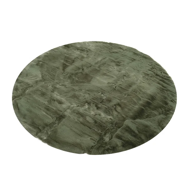 Στρογγυλό Χαλί Γούνινο (Φ100) Polcarpet Rabbit Green